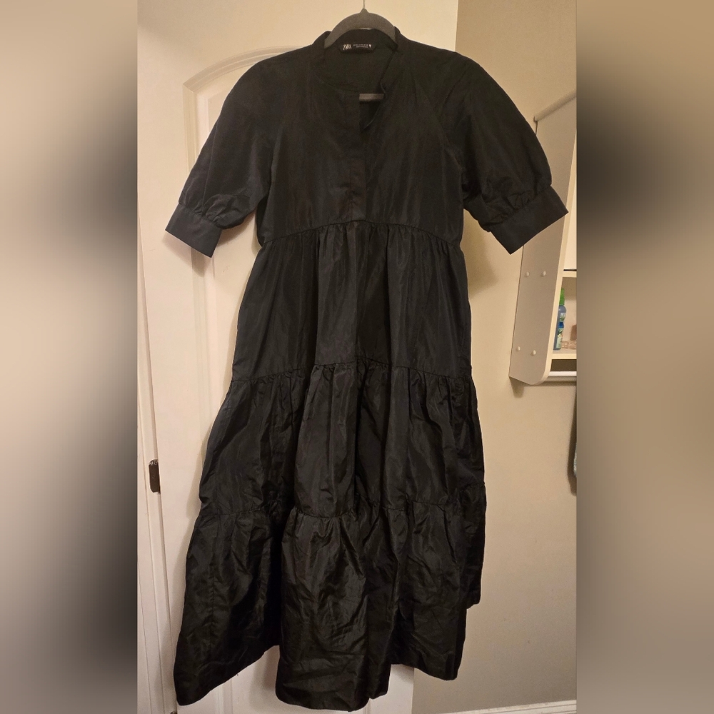 Zara Poplin Midi Dress